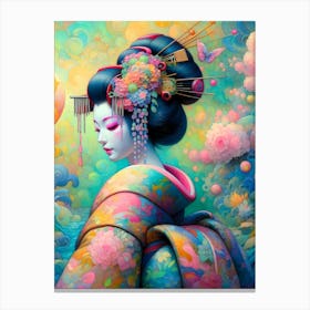 Japan Traditional Geisha Illustration By Ad 140 Canvas Print