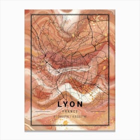 Lyon Map Canvas Print