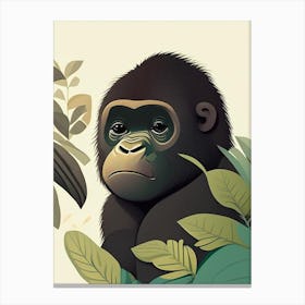 Baby Gorilla, Gorillas Cute Kawaii 1 Canvas Print