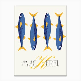 Mackerel Kitchen Matisse Style Canvas Print