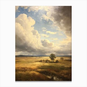 'Clouds Over A Field' Canvas Print