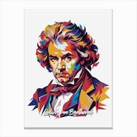 Ludwig Van Beethoven 03 Portrait WPAP Pop Art Canvas Print