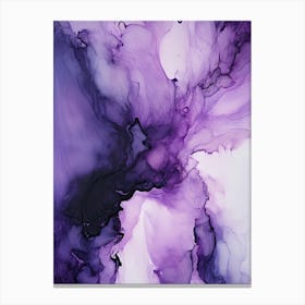 Purple And Black Flow Asbtract Painting 0 Canvas Print