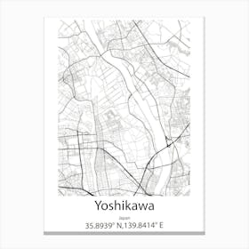 Yoshikawa,Japan Minimalist Map Lienzo