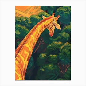 Giraffe In The Jungle 23 Canvas Print