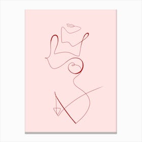 One line Pink Nude 2 Canvas Print