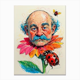 Man With Ladybugs Canvas Print