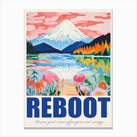 Reboot   Renew Your Sense Of Purpose And Energy Illustration Quote Poster Canvas Print