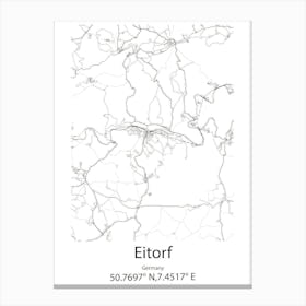 Eitorf,Germany Minimalist Map Canvas Print