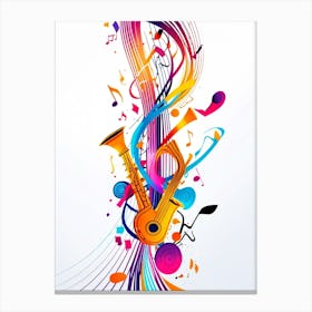 Colorful Music Notes Vector Canvas Print