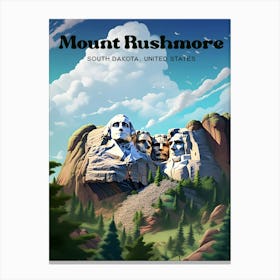 Mount Rushmore South Dakota USA Presidential Statue Modern Travel Illustration Canvas Print