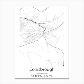 Conisbrough,United Kingdom Minimalist Map Canvas Print