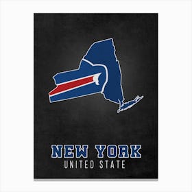 Buffalo Bills New York State Map Canvas Print