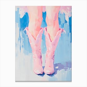 Pink Cowboy Boots Canvas Print