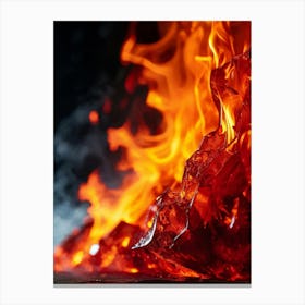 Flames On Fire Canvas Print