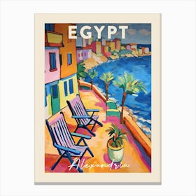 Alexandria Egypt 4 Fauvist Painting  Travel Poster Canvas Print