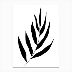 Black And White Leaf 4 Canvas Print