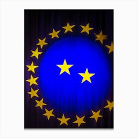 European Union Flag Emblem Circle Of Twelve Yellow Stars Spaced Evenly And Spiraled From The Center (1) 2 Leinwandbild