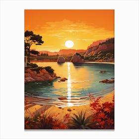 A Painting Of Cala Tarida Ibiza Spain 2 Canvas Print