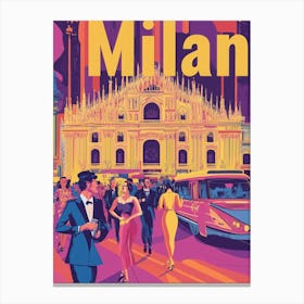 Aihrgdesign A 1970s Inspired Travel Poster For Milan Canvas Print