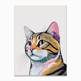 Colourful Cat Portrait Canvas Print