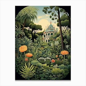 Longue Vue House And Gardens Usa Henri Rousseau Style 2 Canvas Print