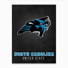 Carolina Panthers North Carolina State Map Canvas Print