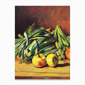Leek Cezanne Style vegetable Canvas Print