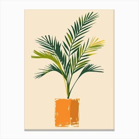 Sago Palm Plant Minimalist Illustration 4 Canvas Print