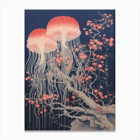 Comb Jellyfish Traditional Japanese Illustration 2 Canvas Print
