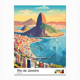 Rio De Janeiro, Brazil, Geometric Illustration 4 Poster Canvas Print