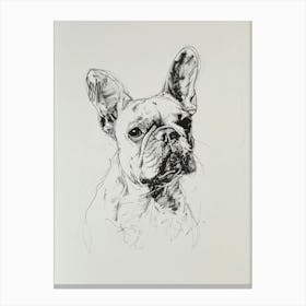 French Bulldog Line Sketch 2 Canvas Print