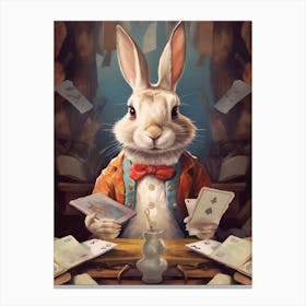 Alice In Wonderland The White Rabbit Stprybook Illustration Canvas Print