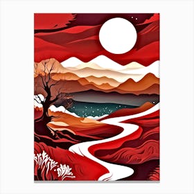 Red Landscape 2 Canvas Print