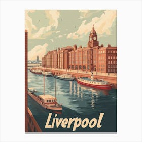 Aihrgdesign A Classic 1960s Travel Poster For Liverpool 4 Canvas Print