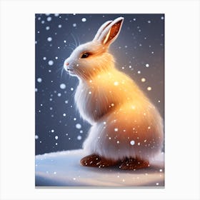 Rabbit In The Snow Canvas Print