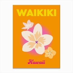 Waikiki Hawaii Travel Print Canvas Print