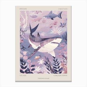 Purple Thresher Shark Illustration 1 Poster Canvas Print