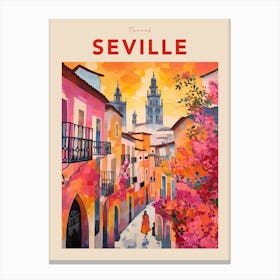 Seville Spain 2 Fauvist Travel Poster Canvas Print
