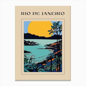 Minimal Design Style Of Rio De Janeiro, Brazil 5 Poster Canvas Print
