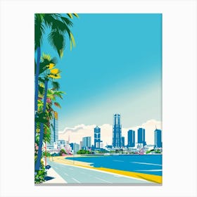 Yokohama Japan 4 Colourful Illustration Canvas Print