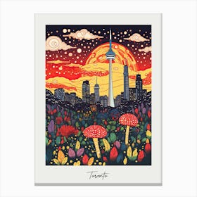 Poster Of Toronto, Illustration In The Style Of Pop Art 4 Canvas Print