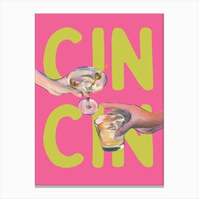 Cin Cin Retro Bar Cart Kitchen Vintage 6 Canvas Print