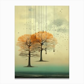 Three Trees Hanging From The Sky Canvas Print