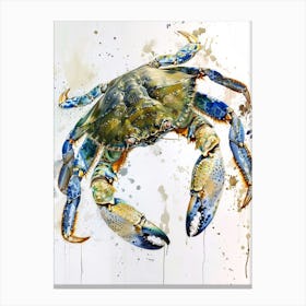 Crab Pastel Watercolour 4 Canvas Print