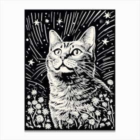 Astral Whiskerwave, Psychedelic Cats series Canvas Print