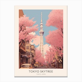 The Tokyo Skytree Japan Travel Poster Canvas Print
