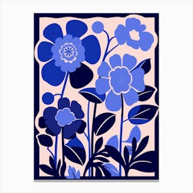Blue Flower Illustration Cineraria 2 Canvas Print