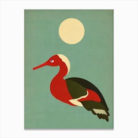 Bird Canvasback Midcentury Illustration Bird Canvas Print