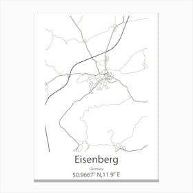 Eisenberg,Germany Minimalist Map Canvas Print